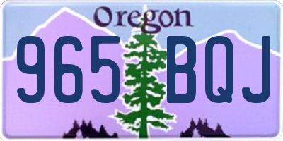 OR license plate 965BQJ