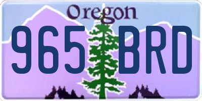 OR license plate 965BRD