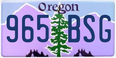 OR license plate 965BSG