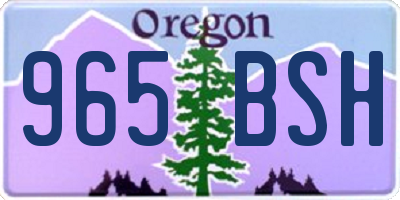 OR license plate 965BSH
