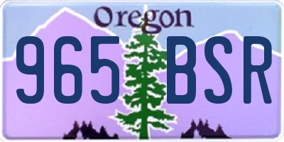 OR license plate 965BSR