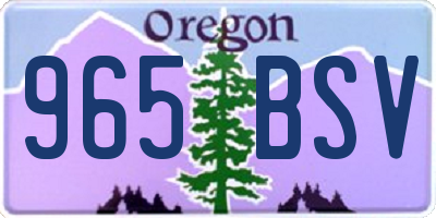 OR license plate 965BSV