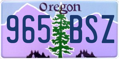 OR license plate 965BSZ