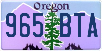 OR license plate 965BTA