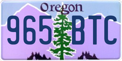 OR license plate 965BTC