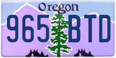 OR license plate 965BTD