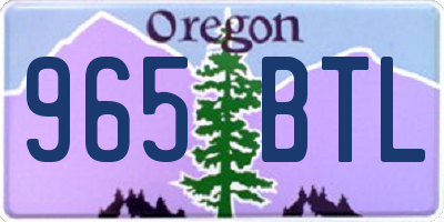 OR license plate 965BTL