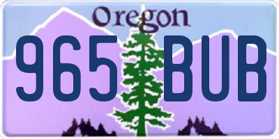 OR license plate 965BUB