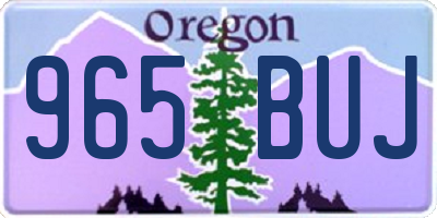OR license plate 965BUJ