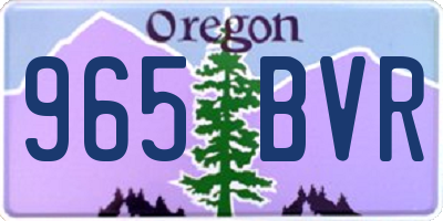 OR license plate 965BVR