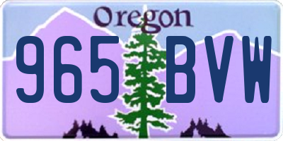 OR license plate 965BVW