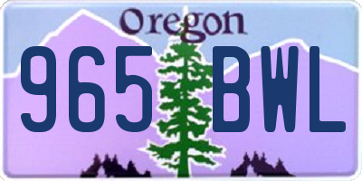 OR license plate 965BWL