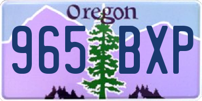 OR license plate 965BXP