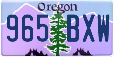 OR license plate 965BXW