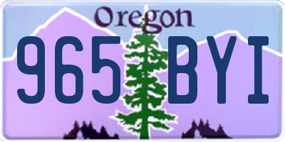 OR license plate 965BYI