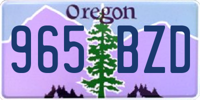 OR license plate 965BZD