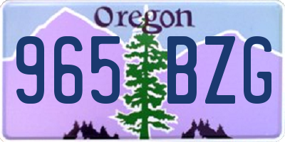 OR license plate 965BZG