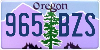 OR license plate 965BZS