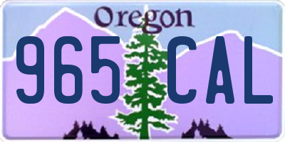 OR license plate 965CAL