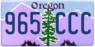 OR license plate 965CCC