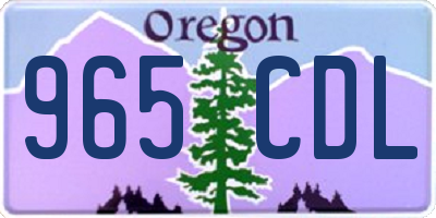 OR license plate 965CDL