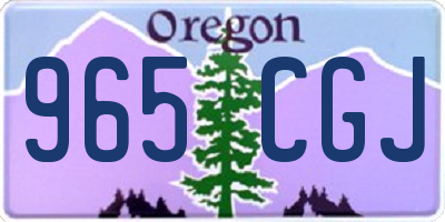 OR license plate 965CGJ