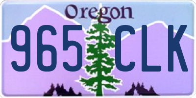 OR license plate 965CLK