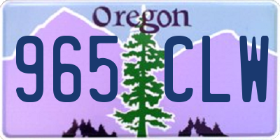 OR license plate 965CLW