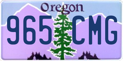OR license plate 965CMG