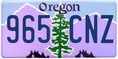 OR license plate 965CNZ