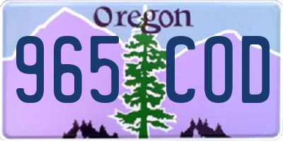 OR license plate 965COD