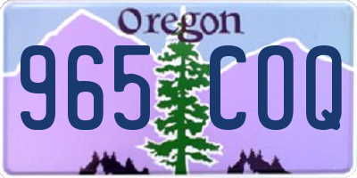OR license plate 965COQ