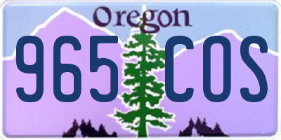 OR license plate 965COS