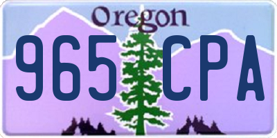 OR license plate 965CPA
