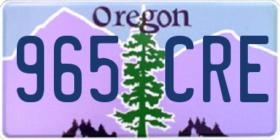 OR license plate 965CRE