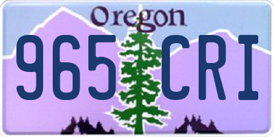 OR license plate 965CRI