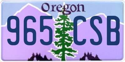 OR license plate 965CSB