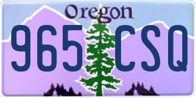 OR license plate 965CSQ