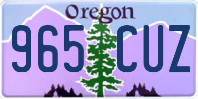 OR license plate 965CUZ