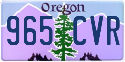 OR license plate 965CVR