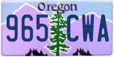 OR license plate 965CWA
