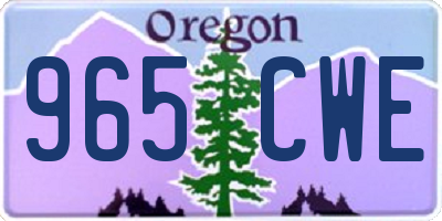 OR license plate 965CWE