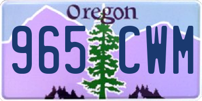 OR license plate 965CWM