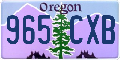 OR license plate 965CXB