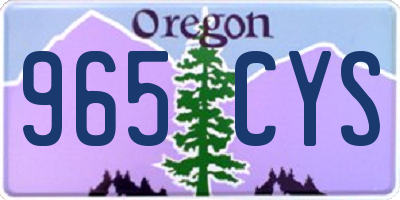 OR license plate 965CYS