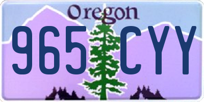 OR license plate 965CYY