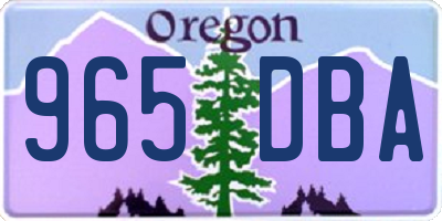 OR license plate 965DBA