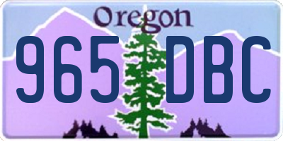OR license plate 965DBC