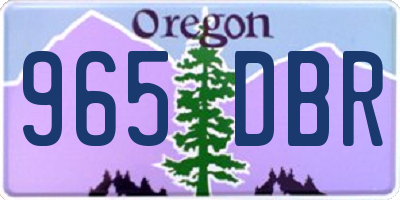OR license plate 965DBR