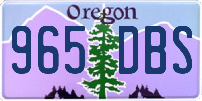 OR license plate 965DBS